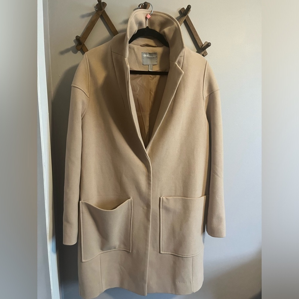 ASOS beautiful camel colour transitional lined coat size 6 neutral - Picture 5 of 12